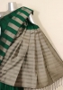 Thread Weave Contrast Handloom Soft Silk Saree-Slubs Weave